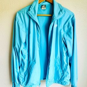 Nike Vintage Windbreaker Jacket Blue White Retro Women’s Size Large great